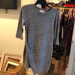 Zara grey dress w/ wrap skirt detail